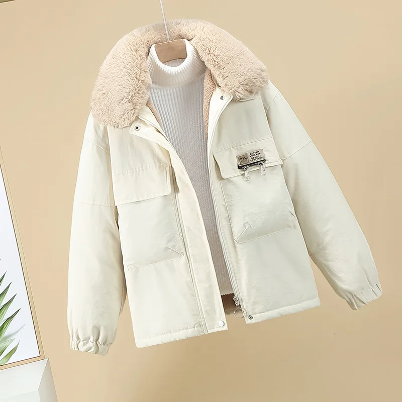 

Pai overcome women's 2021 new Korean commuter short ins plus velvet winter jacket tide