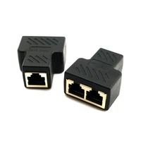 stp utp cat6 8p8c rj45 plug to dual rj45 splitter network ethernet patch cord adapter black color