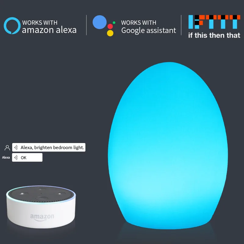 Умная настольная лампа Ellipse Wi Fi совместима с Google Home Alexa голосовое управление
