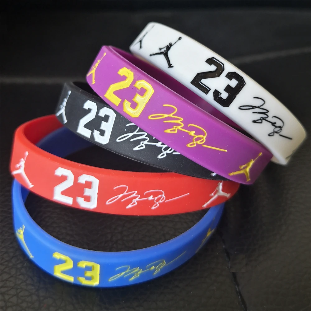 

5 Pieces Basketball Silicone Bracelets Sport Wristbands Basketall Players Wrist Band Bangles for Men Gift