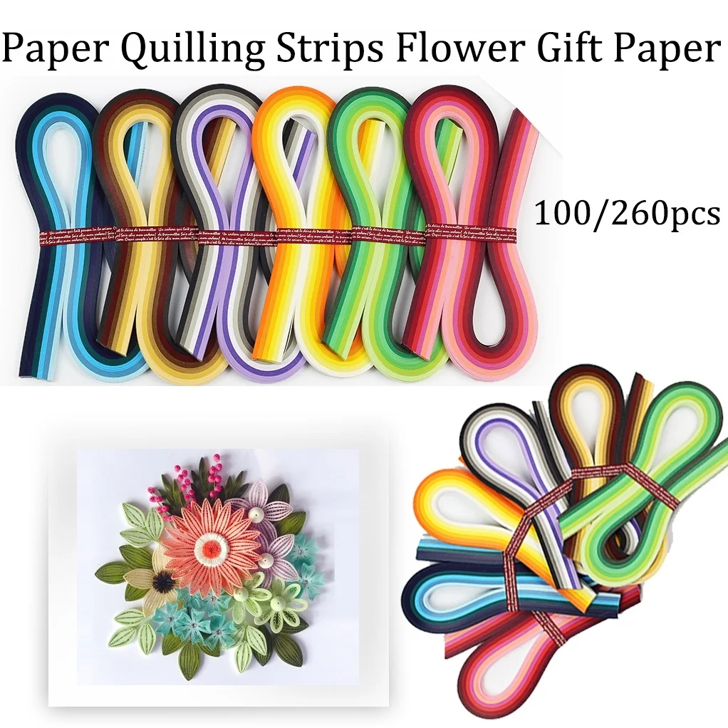 

260 Paper quilling strips flower gift paper for craft handmade paper Decoration