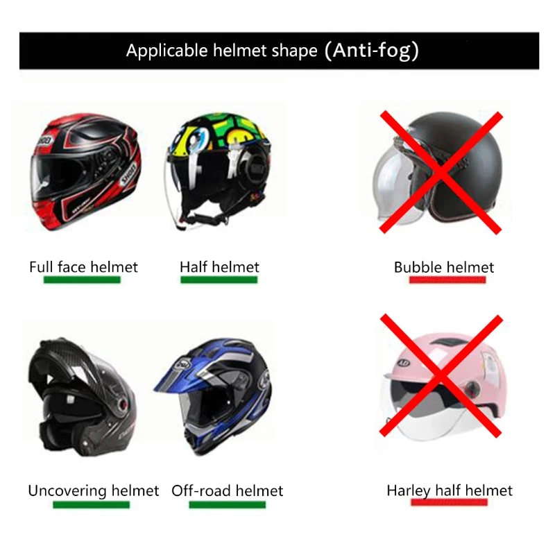 

2021 New Clear Anti-Fog Patch Film Universal Motorcycle Helmet Fog Resistant Screen Lens