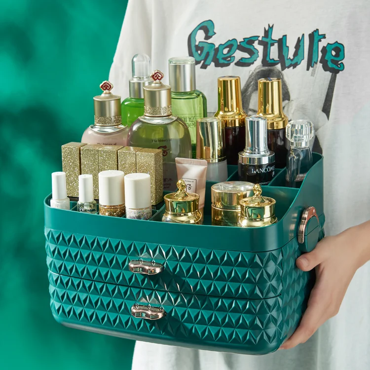 

Пластиковая коробка для хранения косметики, ящик для ювелирных изделий, парфюма, органайзер для косметики, роскошный органайзер для космет...