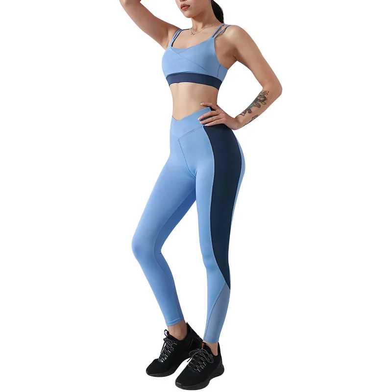 

Sportswear Womens Ribbed Yoga Sets Fitness Bra and Seamless High Waisted Sports Leggings Workout Clothes for Women 2 Piece Sets