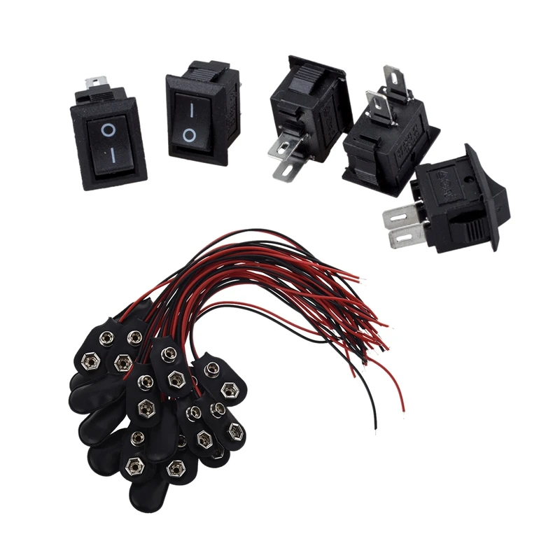 5 x AC 250 В 3A 2 Pin ВКЛ/ВЫКЛ I/O SPST оснастка в мини лодке кулисный переключатель и 20 шт 9