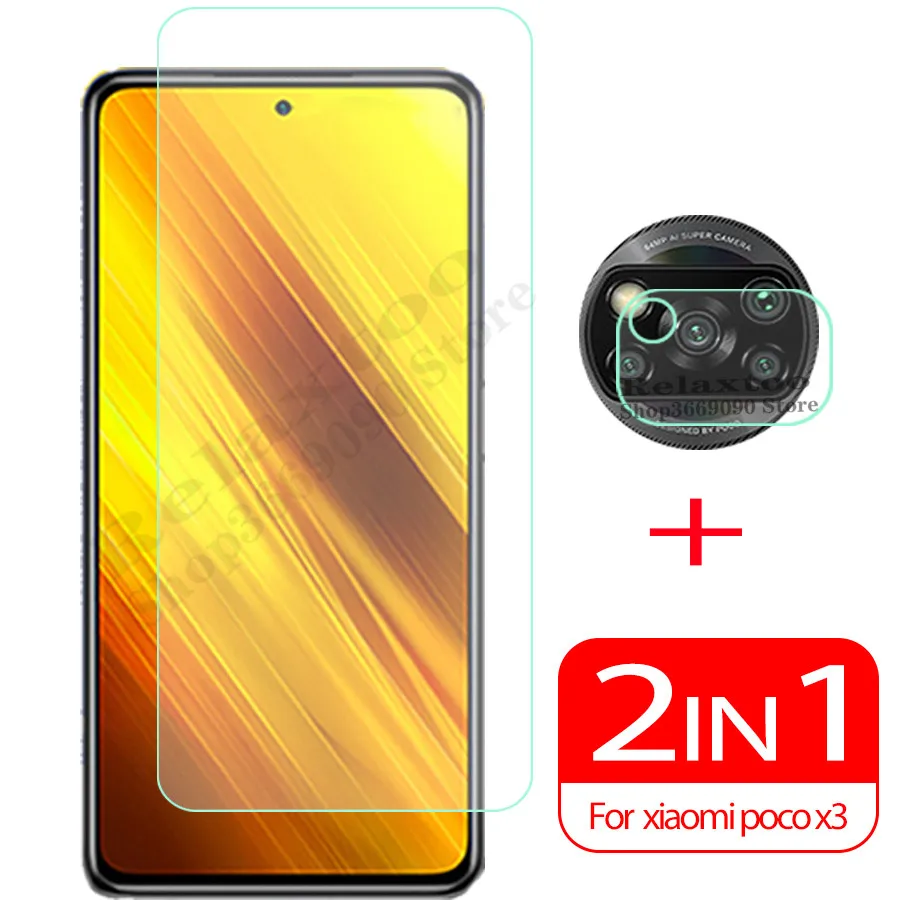 

Xiomi poco x3 стекло 2-в-1 для фотоаппаратов Защитное стекло для xiaomi poco x3 x 3 3x NFC pocox3 pocophone x3 Защитная пленка для экрана