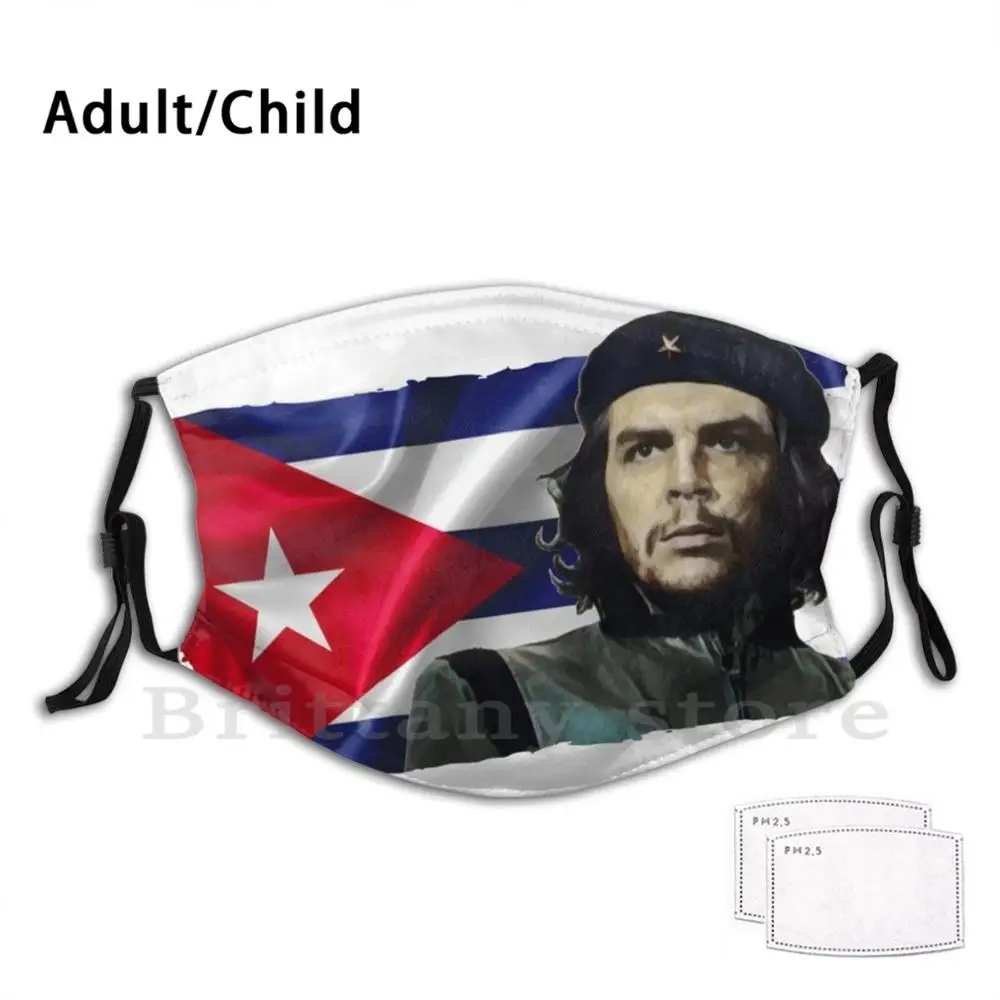 Маска Che Guevara многоразовая с фильтром Pm2.5 и забавным принтом Кубинская