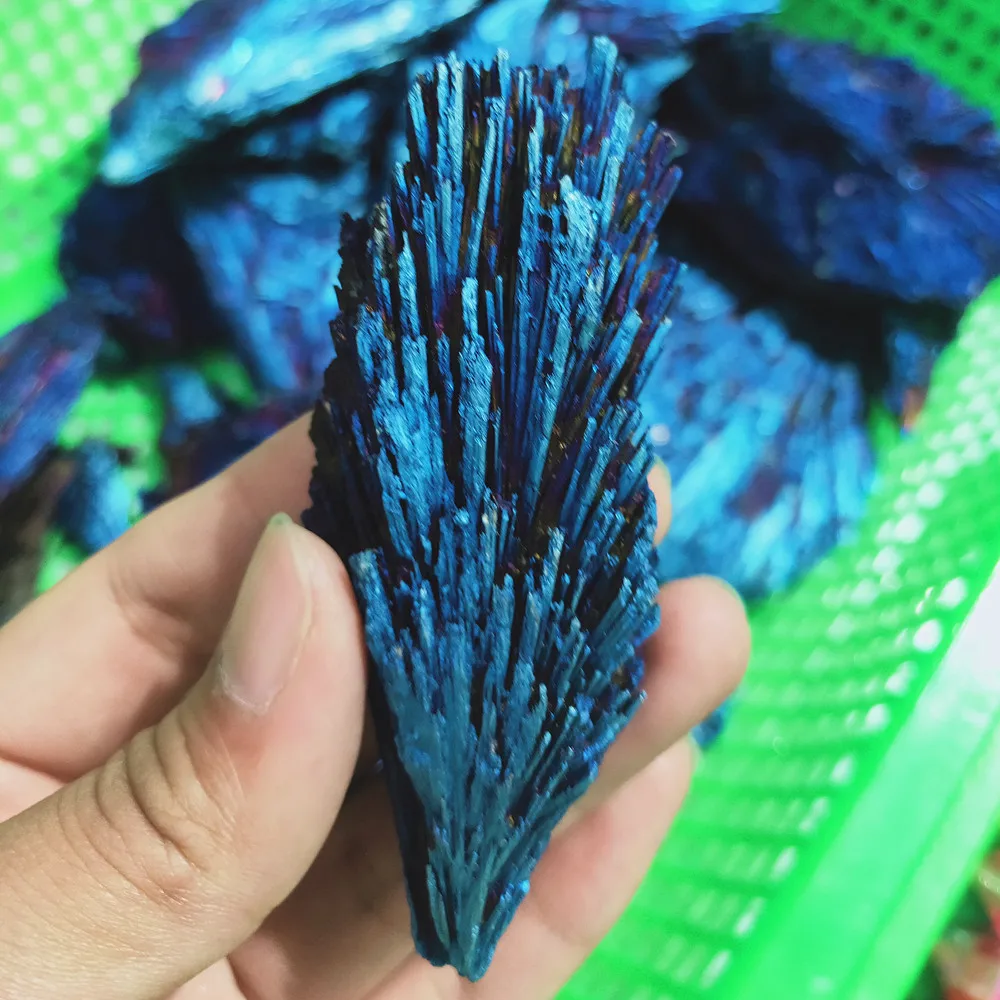 80 г кристаллы исцеления натуральный сырой Минеральный Образец Синий Титан аура