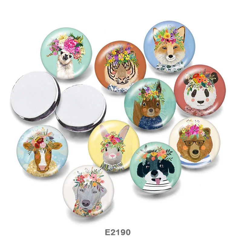 

Animal pattern 10pcs/lot 12mm/18mm/20mm/25mm/30mm Round photo glass cabochons flat back Making findings MC032