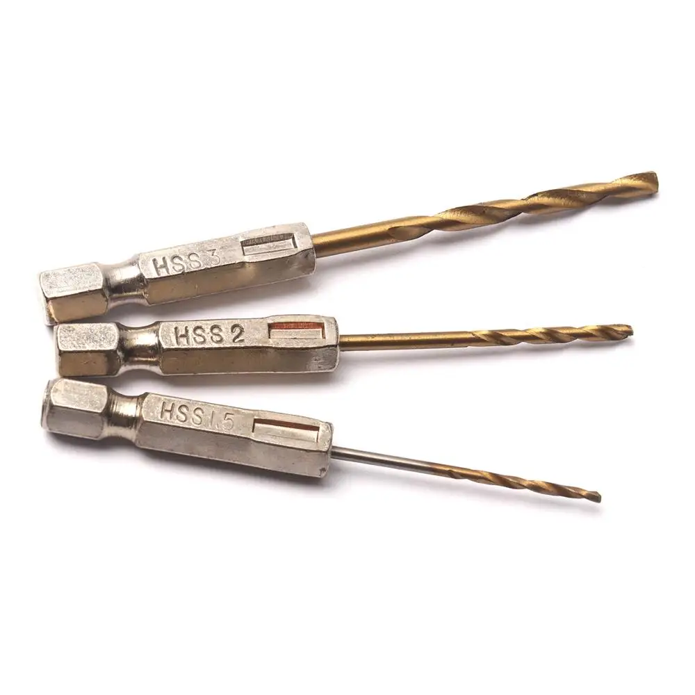 Сверло из быстрорежущей стали с титановым покрытием 1 5 мм 2 3 шестигранный
