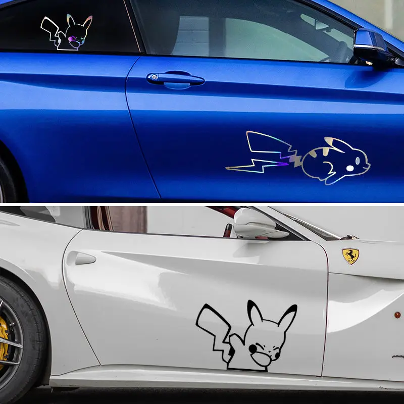 Лазерная наклейка Pikachu для автомобиля декоративная полый светоотражающий корпус
