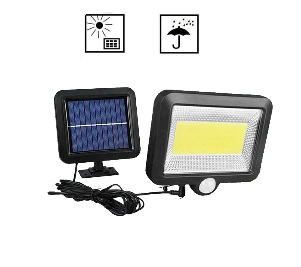 

56/30 Outdoor Wall LED Solar Night light PIR Motion Sensor Auto ON/Off Solar lamp Porch Path Street Fence Garden lighting split