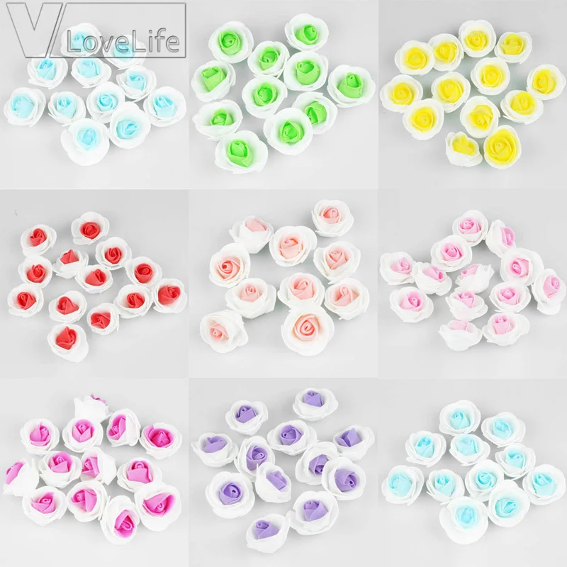 30 шт./лот сделай сам 4 см голова розы цветы ручной работы из пены искусственная