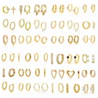 Женские серьги-кольца из серебра 925 пробы, с кристаллами