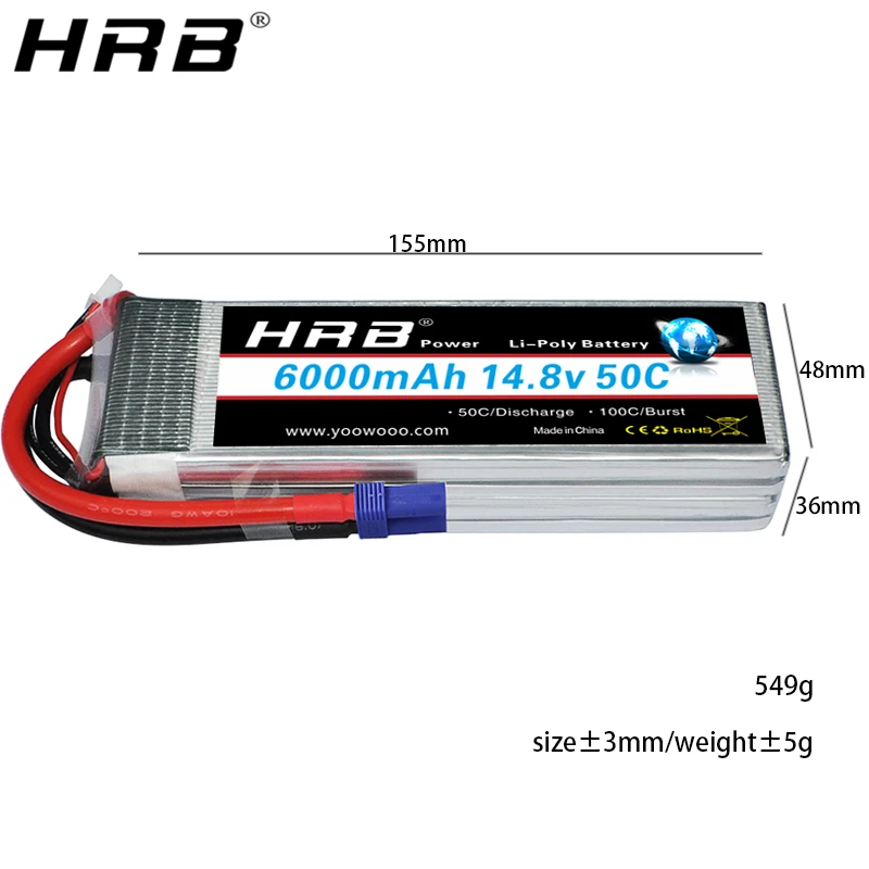 2 шт. HRB Lipo 4S аккумулятор 14 8 в 6000 мАч 50C XT60 T Deans XT90 EC5|hrb lipo|lipo battery 4slipo |