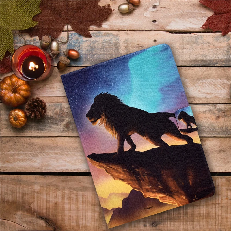 

Tablet Cover For Amazon HD8 HD 8 Cartoon Lion Leather Case For Coque Amazon Kindle Fire HD8 HD 8 2018 2017 2016 8.0 Cover Cases