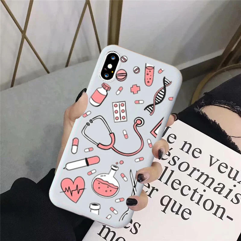 GYKZ мультфильм медицина доктор медсестра телефонные чехлы для iphone 11 Pro XS MAX XR X 7 6 6s 8