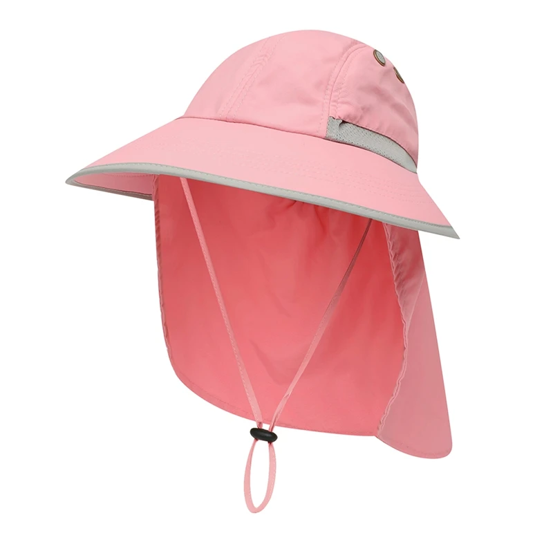 

Sun Hat Wide Brim UPF Sunshade Protection Packable Quick Drying Outdoor Fishing Ponytail Hats With Neck Flap For Traveling Hikin