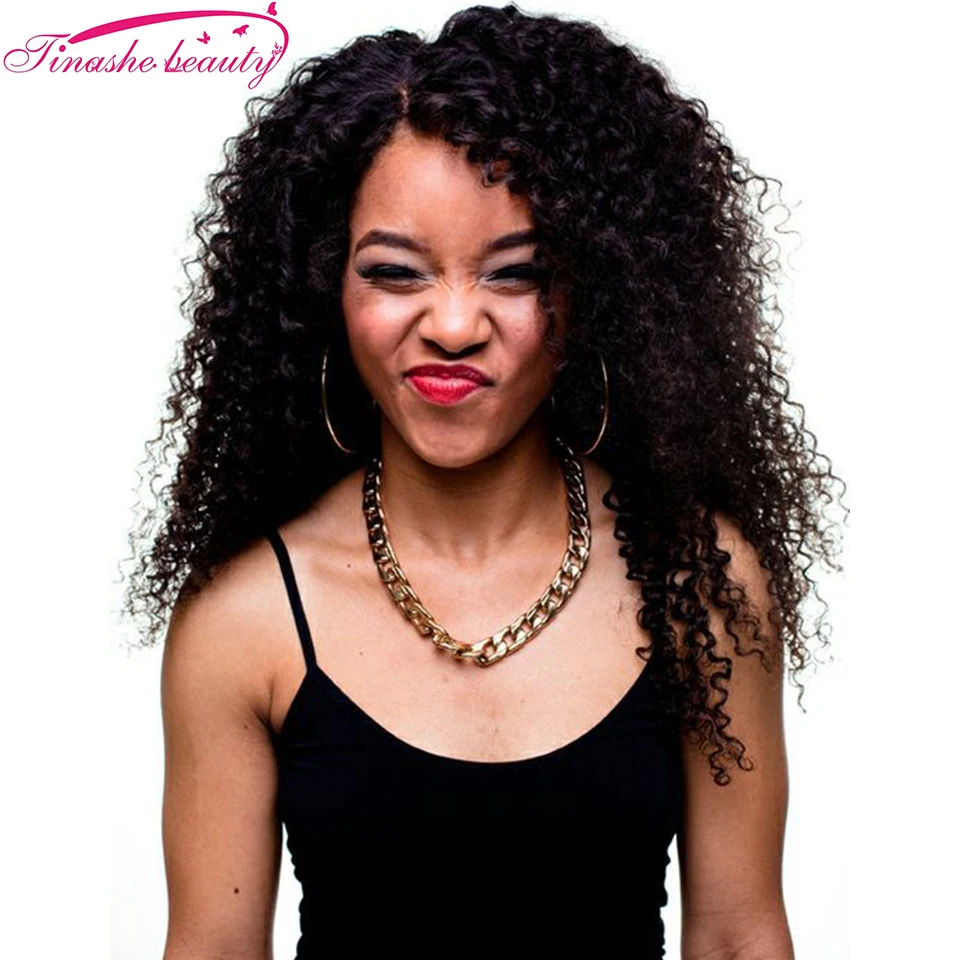 Tinashe Beauty афро кудрявые человеческие волосы для наращивания на заколках черных