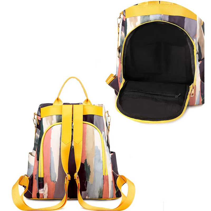 Multifunctional Anti-Theft Backpack Large Capacity Waterproof School Bag Teenagers Girls Fashion Oxford Cloth Bookbags Knapsack