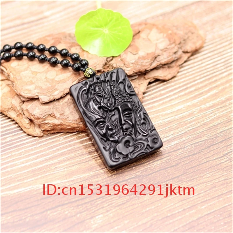 

Буддистское ожерелье, подвеска, амулет, натуральный демон, очаровательные ювелирные изделия, китайский нефрит для женщин, обсидиановые мод...