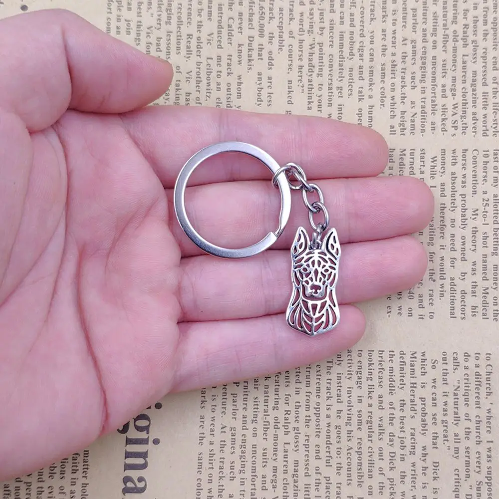 Уникальный брелок с ключами Dutch Sheherd Dog Animal Cheap Moon Style Super Unique Keychain Key Ring Pet Tassels Antique Bohemian Women Men Jewelry K196