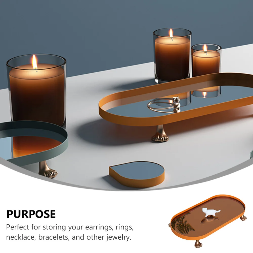 

1Pc Nordic Style Jewelry Storage Display Tray Makeup Storage Holder (Orange)