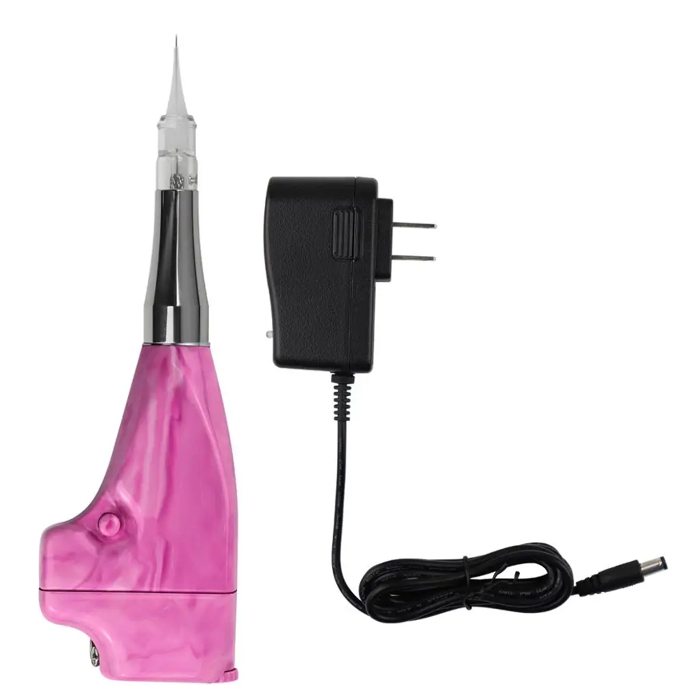 Pink in US PLUG Черный Омбре машина Перманентный макияж татуировки машина беспроводной татуировки мраморная коллекция для бровей эффект Омбре порошок - Цвет: Pink in US PLUG