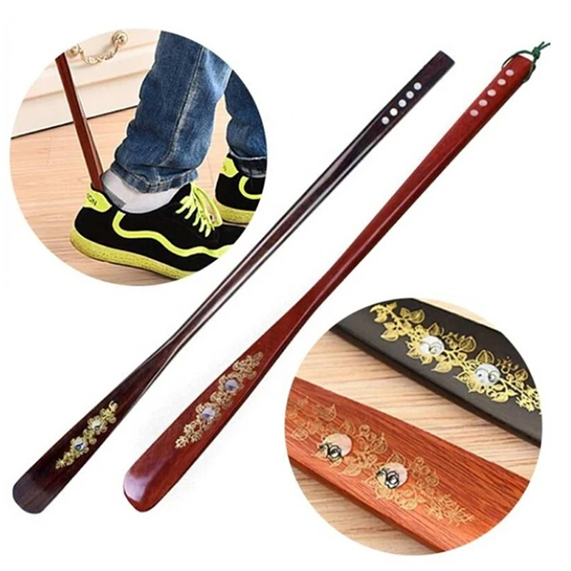 55 см Профессиональный ультра длинный рожок для обуви из красного дерева