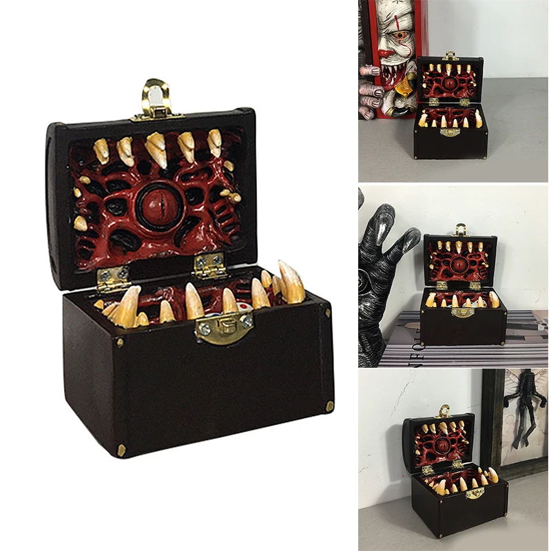 

NEW Multipurpose Horror Storage Box Hand Painted Resin Crafts Desktop Ornament for Home Living Room Bedroom