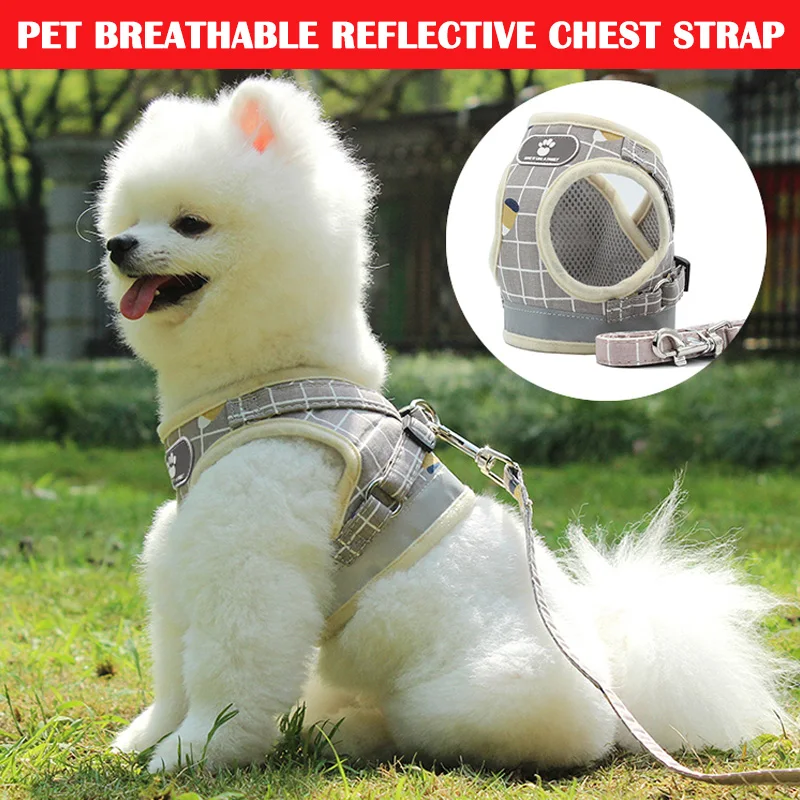 Hot Pet Reflective Chest Strap Comfortable Breathable Belt Metal Buckle Small and Medium FQ-in | Дом и сад