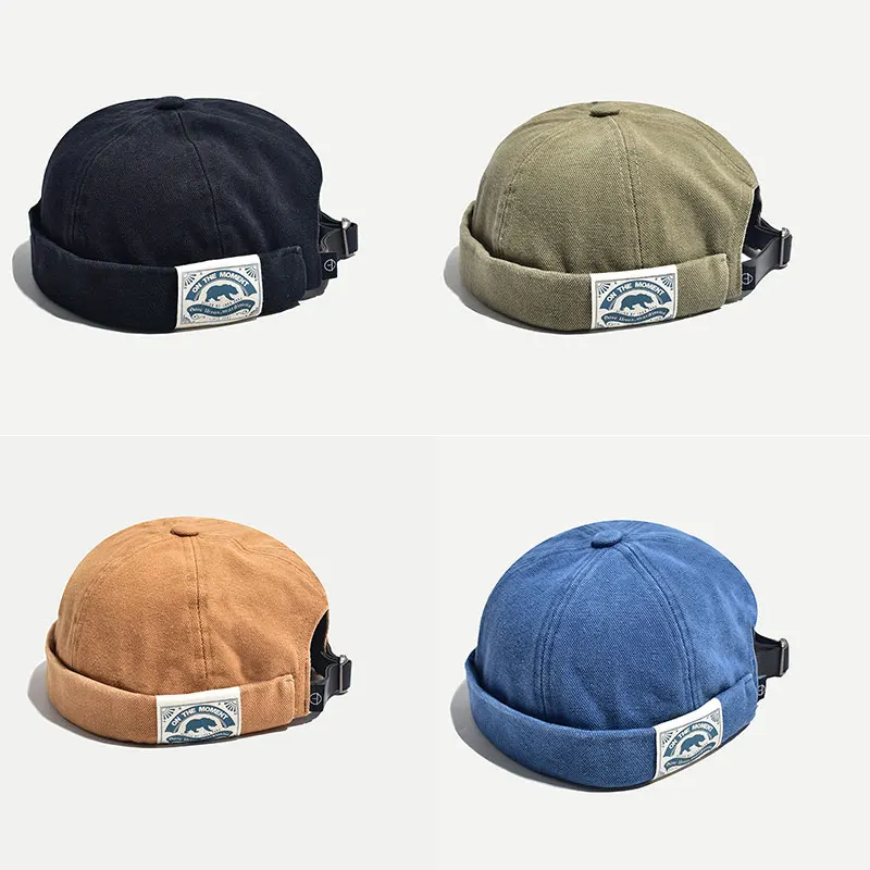 

Новинка 2021, модная мужская шапка Docker, шапка в стиле ретро, Матросская шапка, облегающие шапки, мужская и женская теплая Панама, шапка без козы...