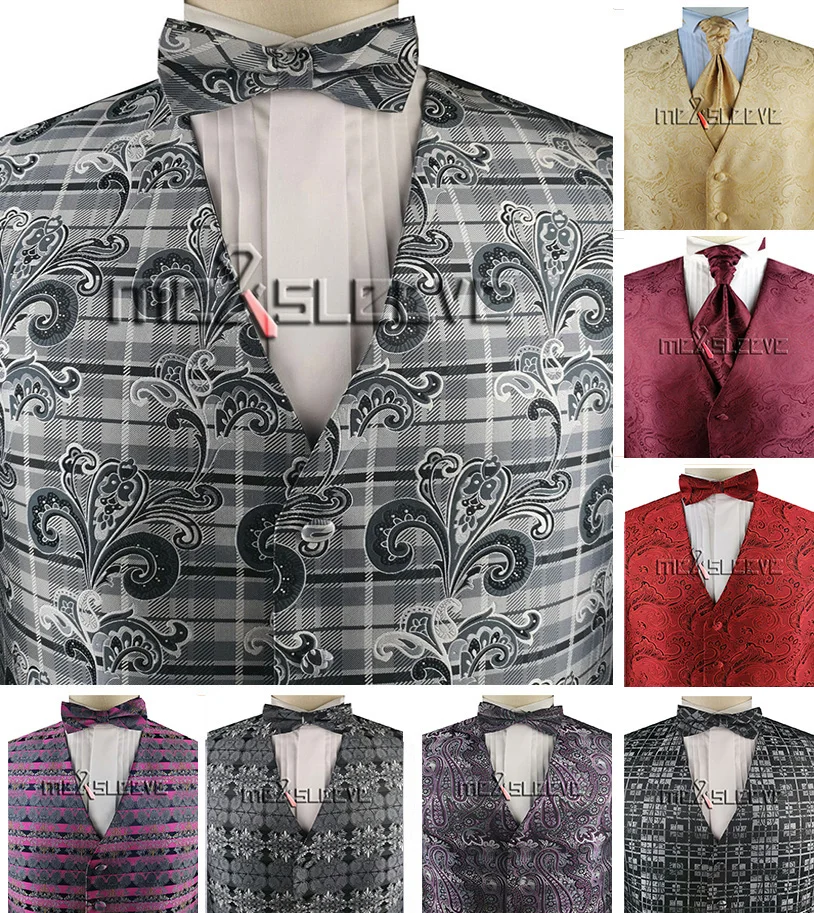 

Free Shipping fashion paisley men's tuxedo tailored waistcoat set