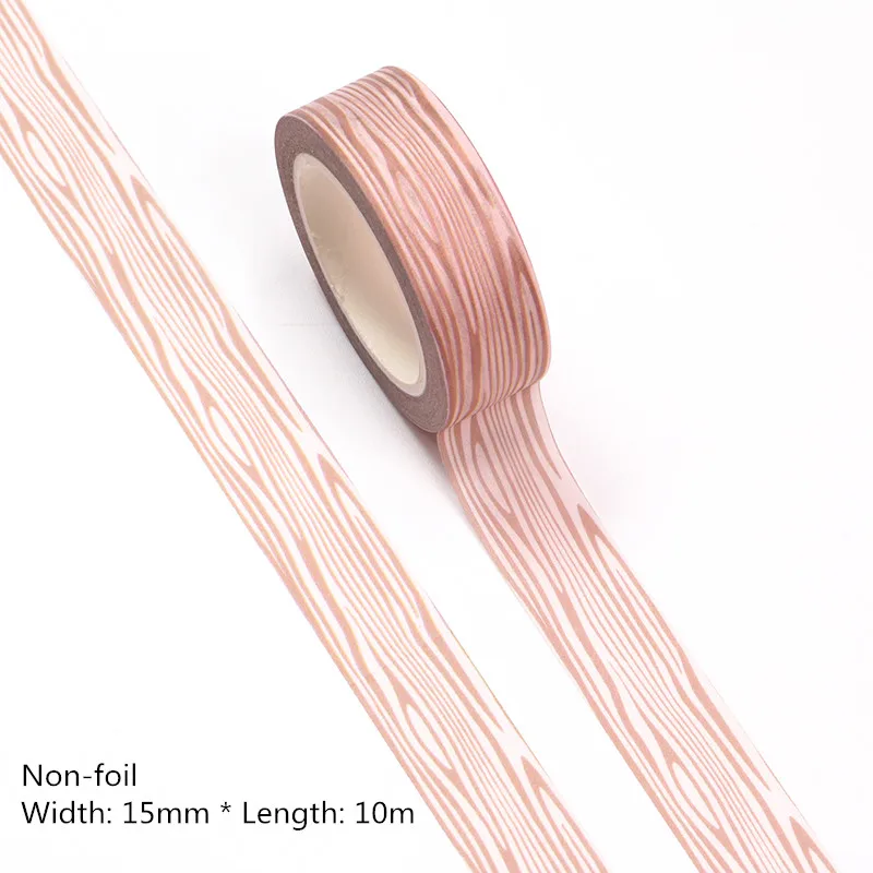 

NEW 10pcs/lot 15MM*10m Wood grain Decorative Washi Tape Scrapbooking Masking Tape Office Supply Adhesive Kawaii Stationery