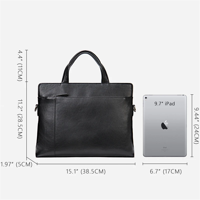 New Men's Genuine Leather Briefcase Male Business Laptop Handbags Designer Crossbody Shoulder Bag Cowhide Notebook Messenger Bag