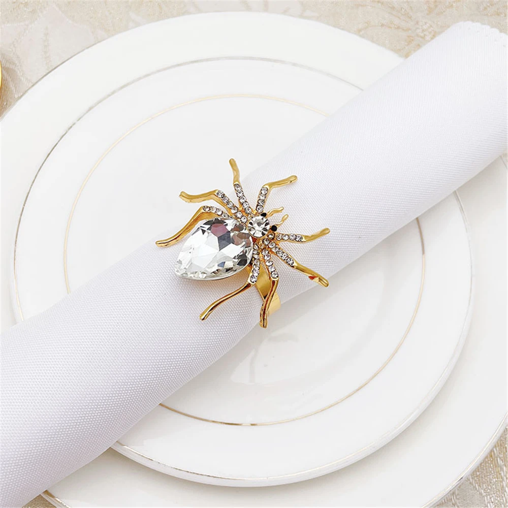 12 шт./кольцо для салфеток в виде паука на Хэллоуин настольные украшения