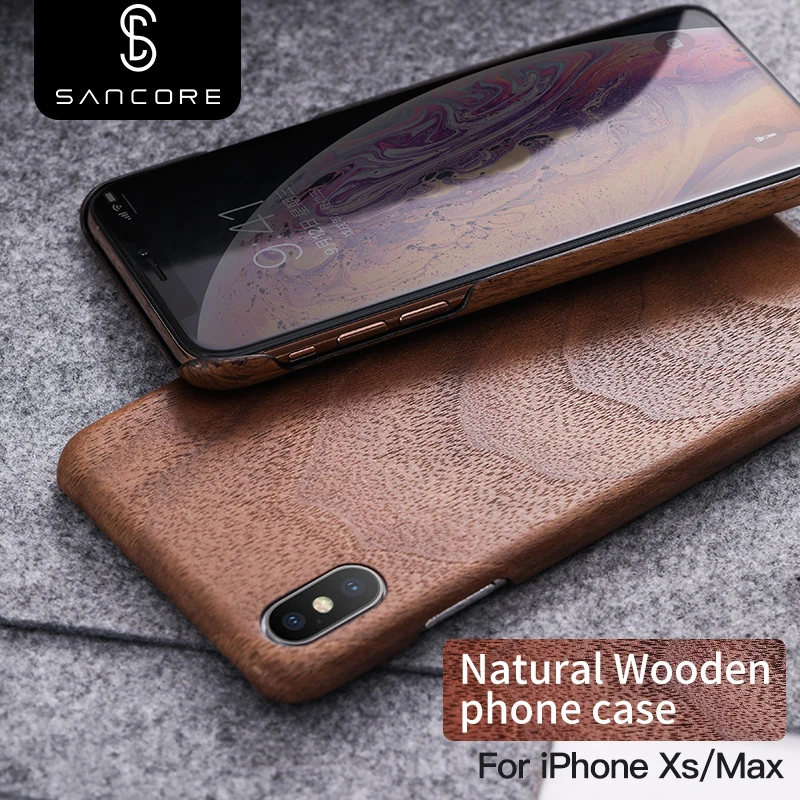 Оригинальный чехол SanCore из натурального дерева и розового для телефона iPhone X XS Max