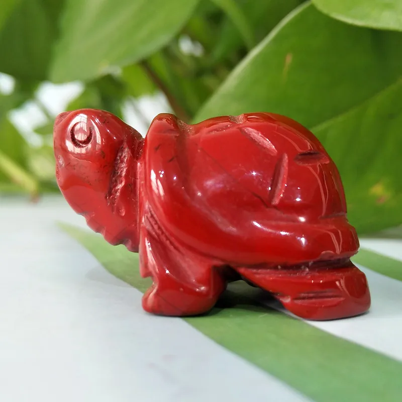 

Natural crystal red jasper small turtle animal carving chakra spiritual energy meditation repair relief Reiki healing wealth exo