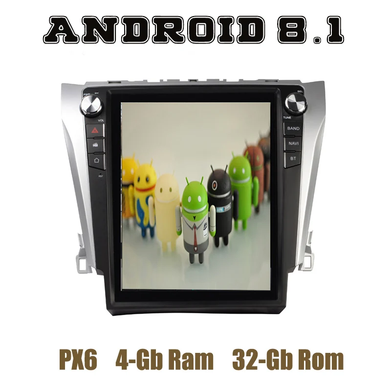 12," ips экран PX6 Tesla стиль android 8,1 автомобильный проигрыватель с радио и GPS для toyota camry 2012 2013 с wifi usb 4+ 32G