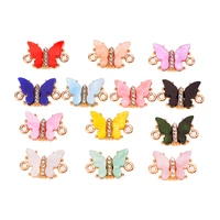 jq 10pcs 2012mm colorful acrylic butterfly connector luxury zircon animal bracelet accessories for necklace jewelry making