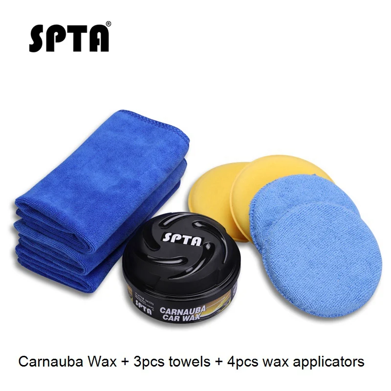 8Pcs Carnauba Wax SPTA автомобильный набор восковых покрытий с кристаллами, автомобильный шампунь для ремонта царапин, Полировальная паста, уход за краской, воск, водонепроницаемый твердый глянцевый карнаубский воск - Цвет: 8Pcs Carnauba Wax