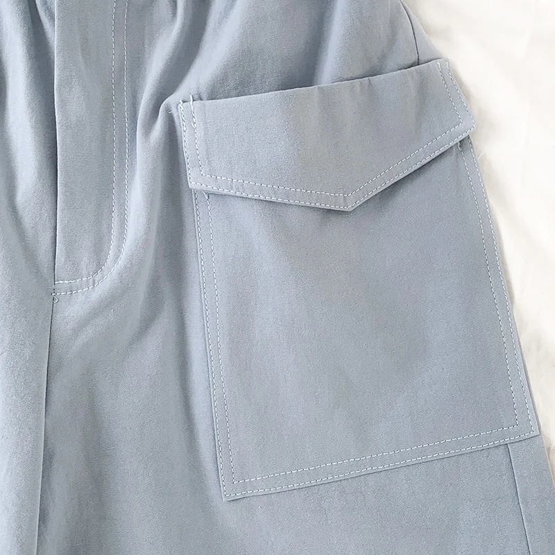

Japan Style Shorts Women Summer 2021 New Fashion Elastic High Waist Wide Leg Short Pants Casual Pockets Lady Bottoms