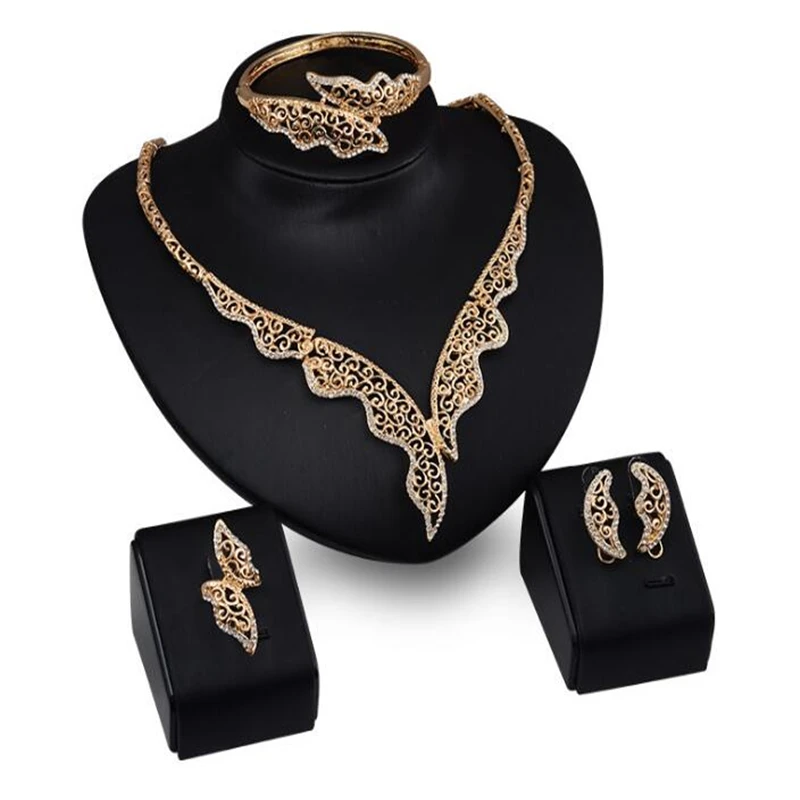 Женский ювелирный комплект из кристаллов и бусин|Ювелирные наборы для невесты| |