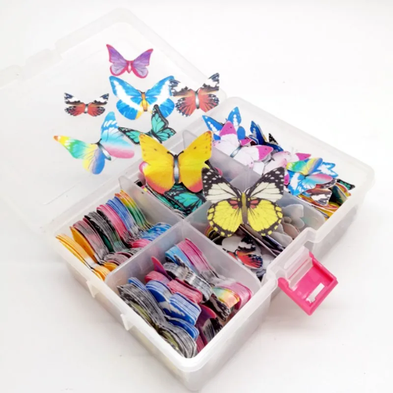 Съедобные украшения для торта смешанные бабочки клейкая Вафля рисовая бумага