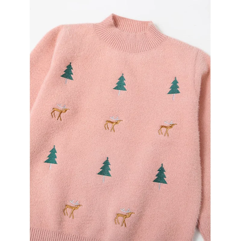 

2020 New Autumn Women Knitted Sweater Print Long Sleeve O-Neck Pullover Sweater Female Fashion Casual Women Clothes