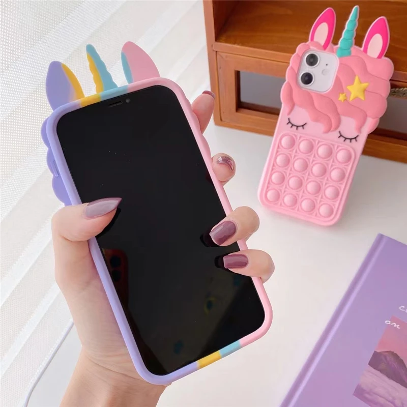 Pop Fidget Toys Bubble Case For Samsung Galaxy A10 A10e A10s A20e A20s A30s A50 A70 A11 A21s A31 A51 A71 M11 M01s M10 J4 J6 Plus