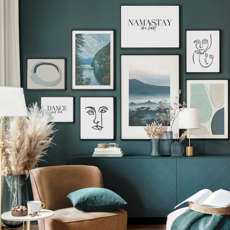 

Mountain Scenery Nordic Posters Prints Abstract Canvas Painting Liness Wall Art Scandinavian Picture lving Room Home Decor