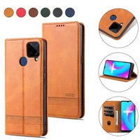 solid color ultra thin wallet card slot flip case for oppo realme narzo 20 30a c25 c15 c12 c11 8 7 x7 pro v5 shockproof cases