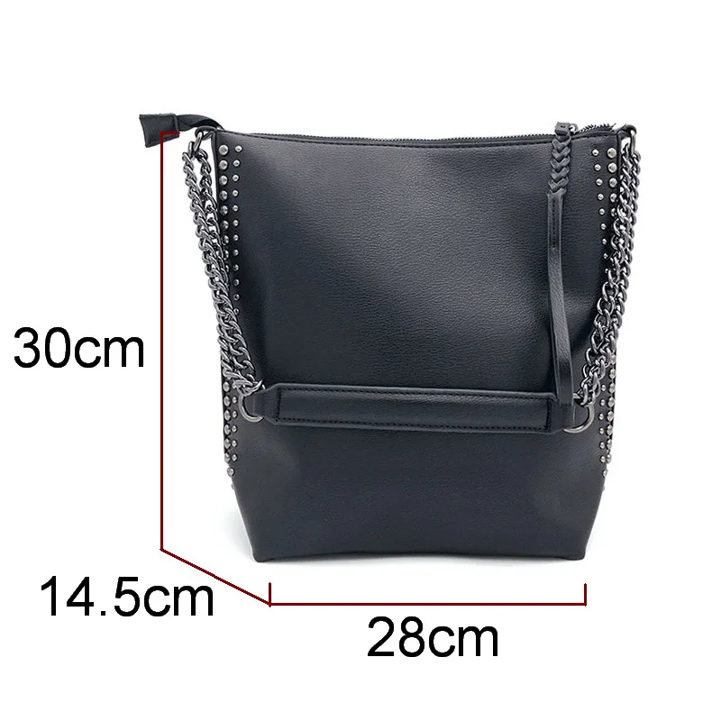 DIINOVIVO Brand Design Women Shoulder Bag Rivet Chain Bucket Leather Handbags Female Hand Bags Crossbdoy Lady WHDV1248 | Багаж и сумки
