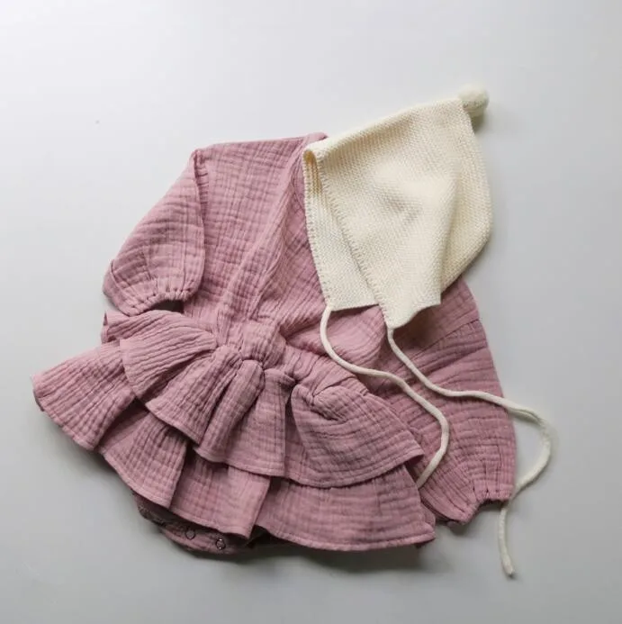 Кружевная одежда с длинными рукавами для мальчиков и девочек Детский комбинезон